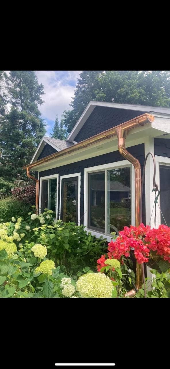 Copper gutter installation — Metro Detroit